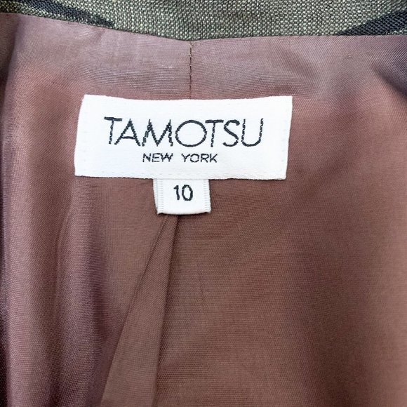 Tamotsu Vintage Blazer Gray and Black, Corporate Goth, Linen Blend, Size 10 - Picture 3 of 10